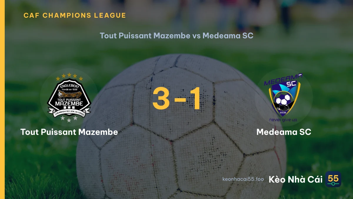 Nhận định Tout Puissant Mazembe vs Medeama SC ngày 12/09/2026